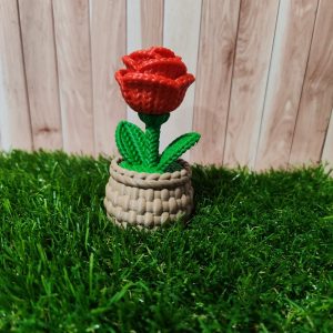 Maceta con 1 rosa